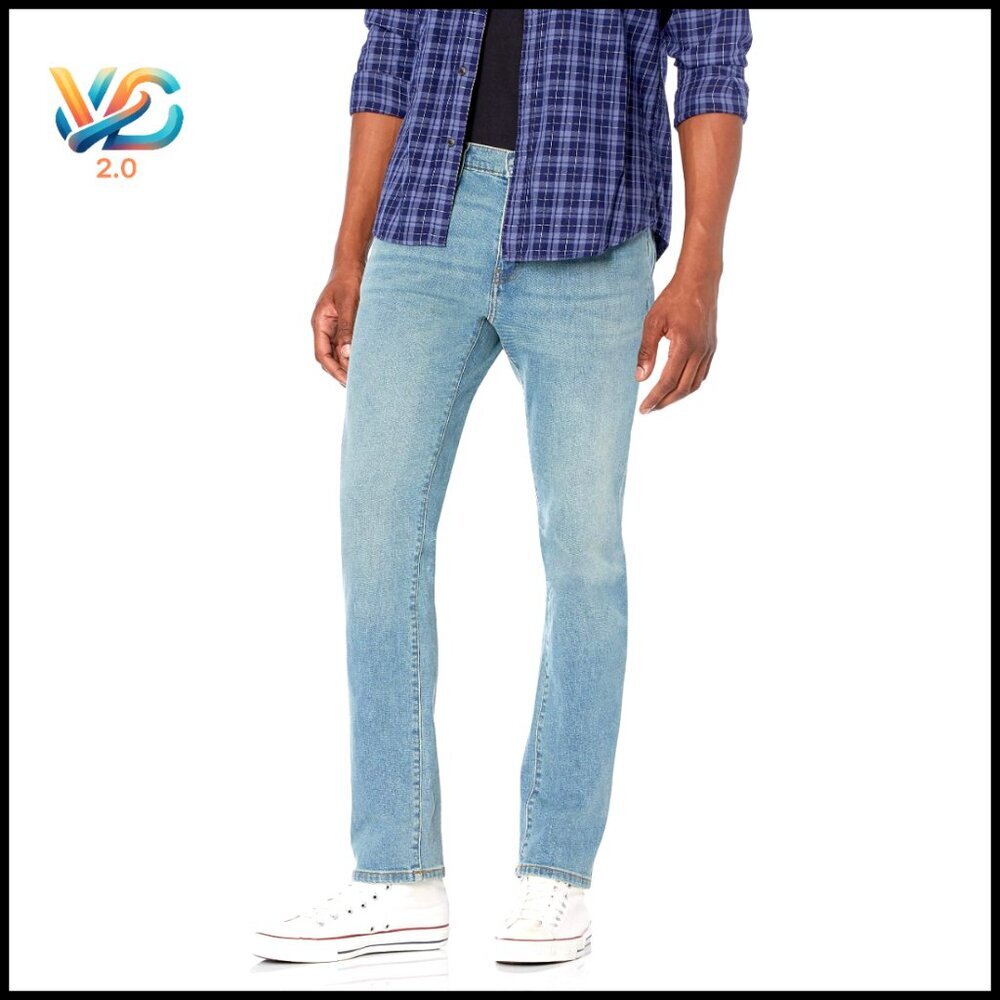 Men's Slim Fit Jeans, Stretch Denim, Five Pocket Design, Business Casual